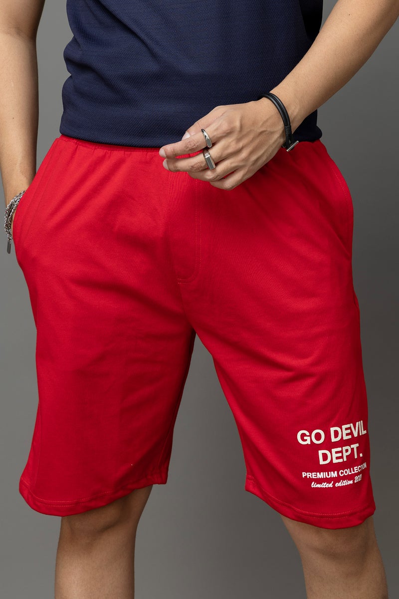 Go Devil Red Shorts For Men - Image 1